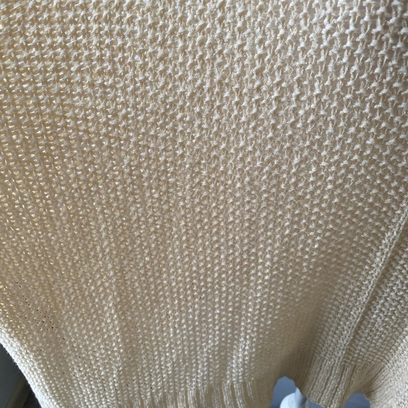 Cream open knit casual dropped shoulder sweater pullover - Picture 14 of 16